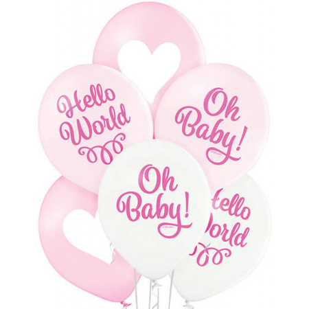 Baloane - Set 6 baloane latex Oh baby girl 30cm