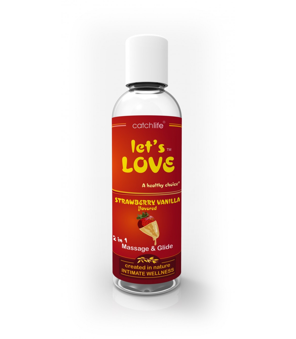 Produse <Sex toy<Body care<Lenjerie intima - LET'S LOVE MASSAGE GLIDE STRAWBERRY-VANILLA 100ML