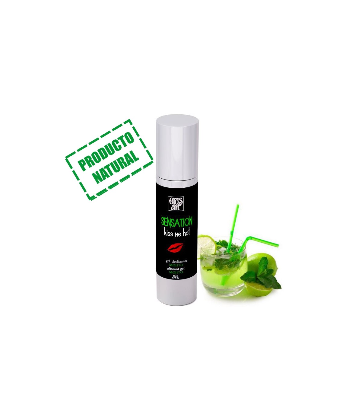 Produse <Sex toy<Body care<Lenjerie intima - KISS ME HOT MOJITO NATURAL LUBRICANT 50 ML.