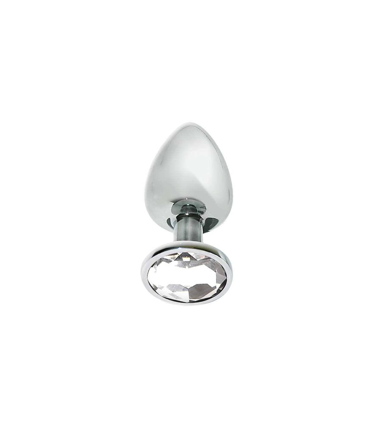 Produse <Sex toy<Body care<Lenjerie intima - METAL PLUG WITH STONE CLEAR M