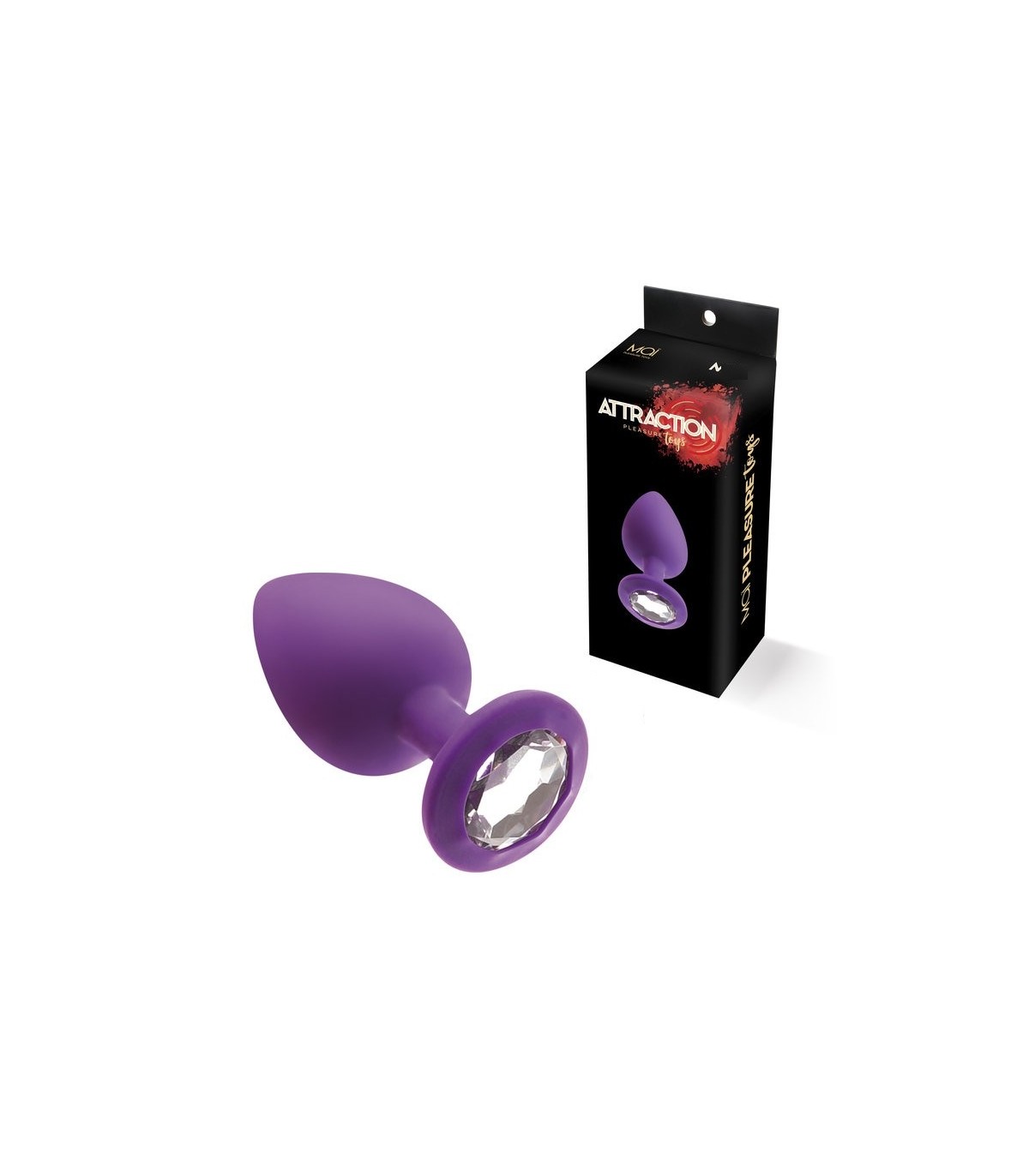 Produse <Sex toy<Body care<Lenjerie intima - SILICONE PLUG WITH STONE S LILAC