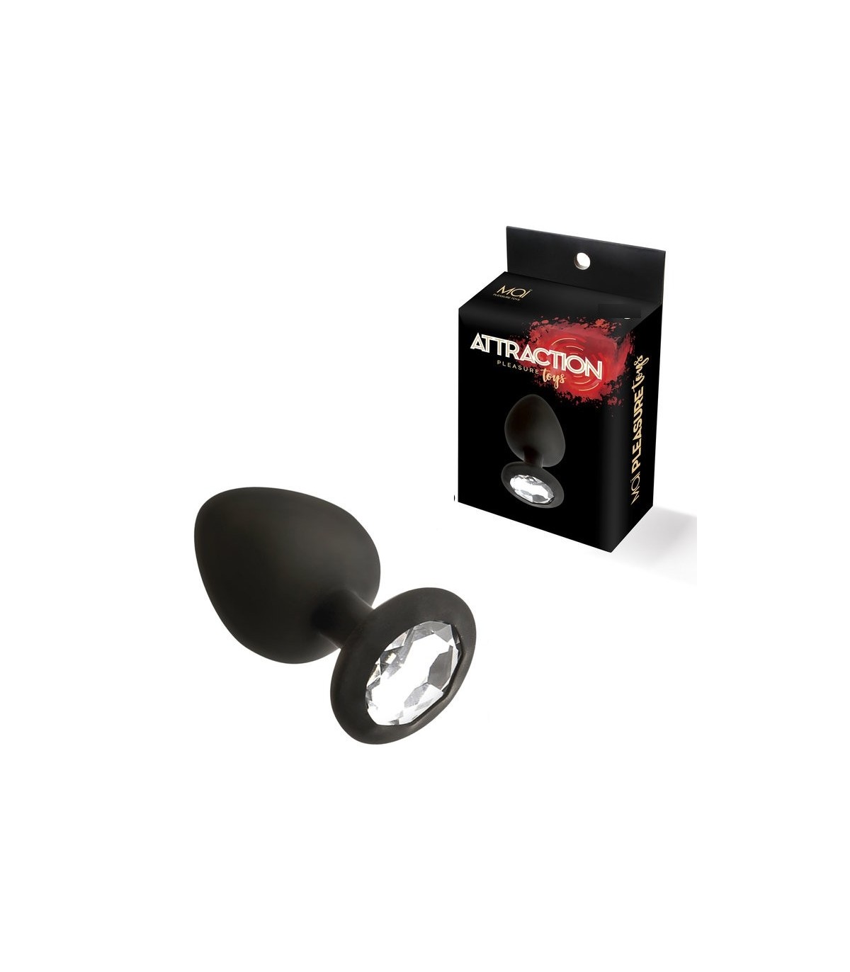 Produse <Sex toy<Body care<Lenjerie intima - SILICONE PLUG WITH STONE S BLACK