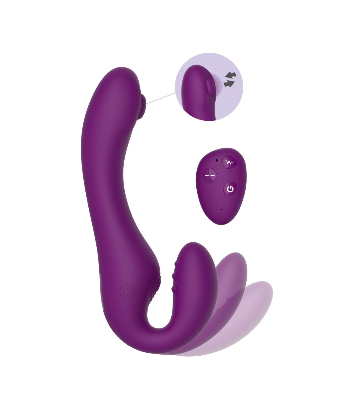 Produse <Sex toy<Body care<Lenjerie intima - XOCOON PULSE VIBE USB HARNESS W/ PURPLE REMOTE
