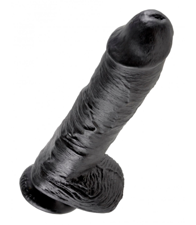 Produse<Sex toy - 10 COCK WITH BALLS BLACK"