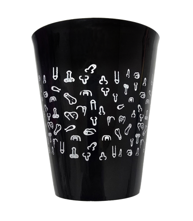 Produse <Body care - 12 BLACK GLASSES 500 ML WITH WHITE PENISE