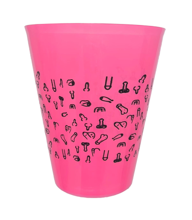 Produse <Body care - 12 FUSCIA 500 ML GLASSES WITH BLACK PENISE