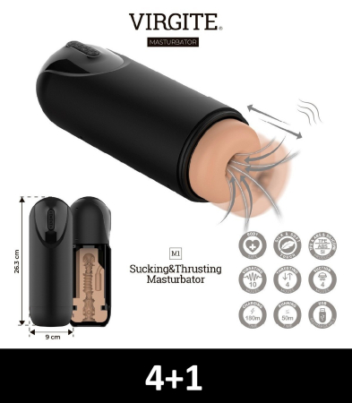 Produse <Body care - 4+1 M1 MASTURBATOR SUCTION / UP AND DOWN / VIBRATION FLESH USB