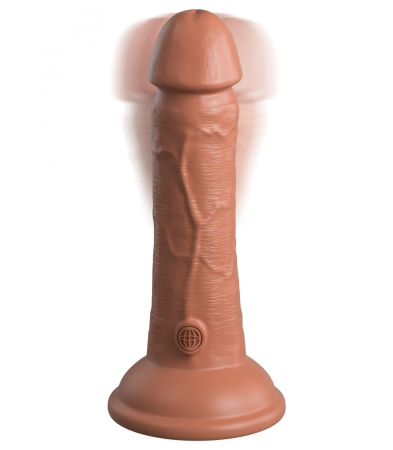 Produse <Sex toy<Body care<Lenjerie intima - 6 DUAL DENSITY VIBRATING SILICONE COCK TAN"