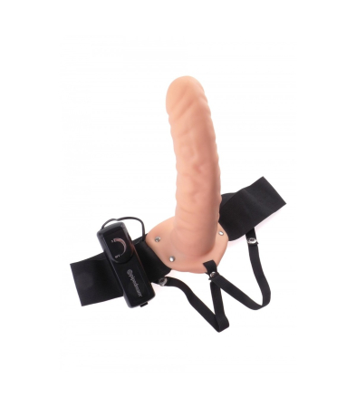 Produse<Lenjerie intima - 8 VIBRATING HOLLOW STRAP-ON LIGHT/BLACK"