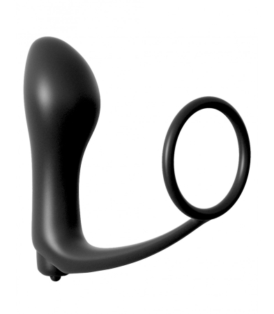 Produse <Sex toy<Body care<Lenjerie intima - ASS-GASM COCKRING VIBRATING PLUG BLACK