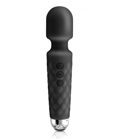 Produse<Sex toy - BLACK RECHARGEABLE SILICONE LOVE WAND VIBRATOR