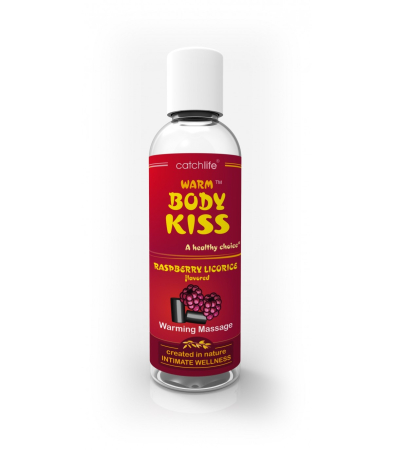 Produse <Sex toy<Body care<Lenjerie intima - BODY KISS HEAT RASPBERRY-LICORICE 100ML
