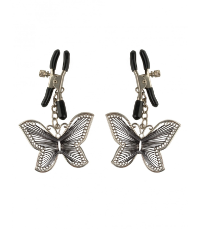 Produse<Lenjerie intima - BUTTERFLY NIPPLE CLAMPS SILVER