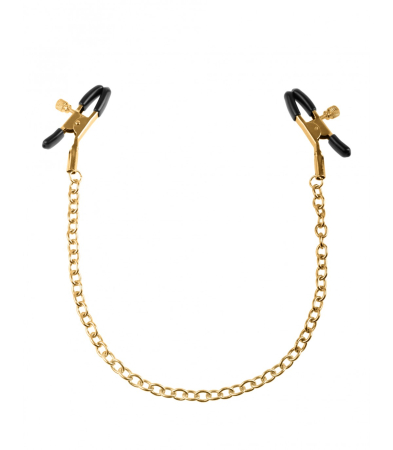 Produse <Sex toy<Body care<Lenjerie intima - CHAIN NIPPLE CLAMPS GOLD/BLACK