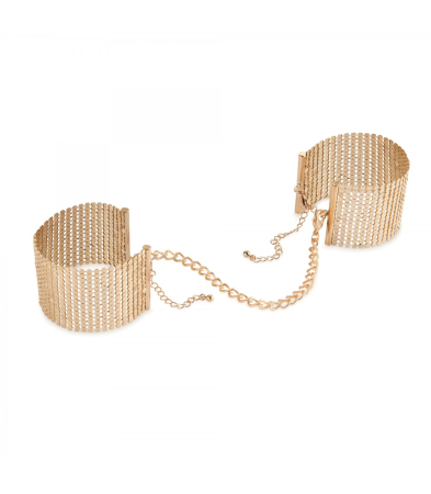 Produse <Sex toy<Body care<Lenjerie intima - DESIR MÉTALLIQUE - GOLD METALLIC MESH HANDCUFFS