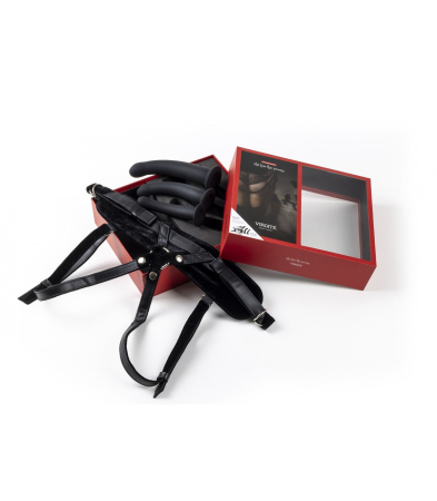 Produse<Sex toy - HARNESS WITH SET BLACK DILDOS SIZES S / M / L