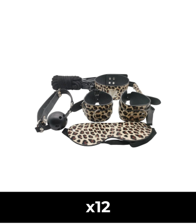 Produse <Sex toy<Body care<Lenjerie intima - PACK 12 LEOPARD BDSM KIT X 7 PIECES