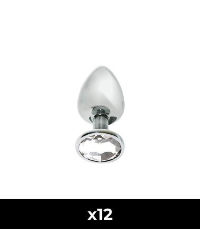 Produse <Sex toy<Body care<Lenjerie intima - PACK OF 12 METAL PLUGS WITH CLEAR STONE S