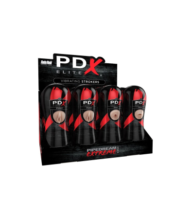 Produse<Sex toy - PIPEDREAM EXTREME ELITE VIBRATING STROKER DISPLAY - 12 PCS LIGHT/BLACK