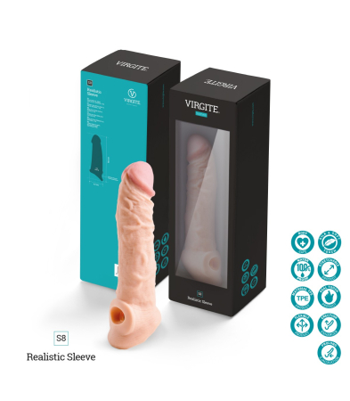 Produse<Sex toy - REALISTIC PENIS SHEATH S8 FLESH 19.8 CM