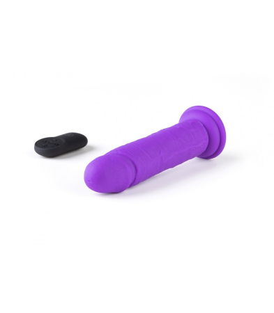 Produse<Sex toy - REALISTIC VIBRATOR R15" PURPLE 16.5CM W/ REMOTE CONTROL"