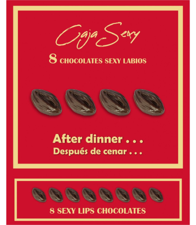 Produse<Lenjerie intima - SEXY RED BOX 8 LIPS DARK CHOCOLATE