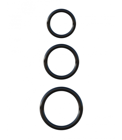 Produse<Sex toy - SILICONE 3-RING STAMINA SET BLACK