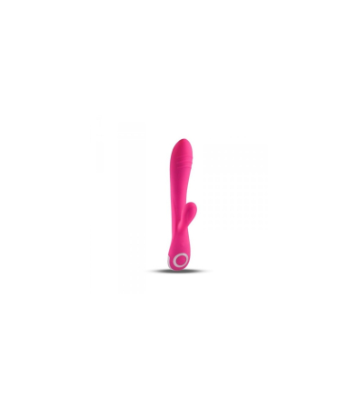 Produse<Sex toy - SILICONE VIBRATOR WITH PINK RECHARGEABLE STIMULATOR