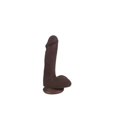 Produse<Lenjerie intima - THIN CHOCOLATE DILDO WITH TESTICLES EASY RIDERS 15'25 CM