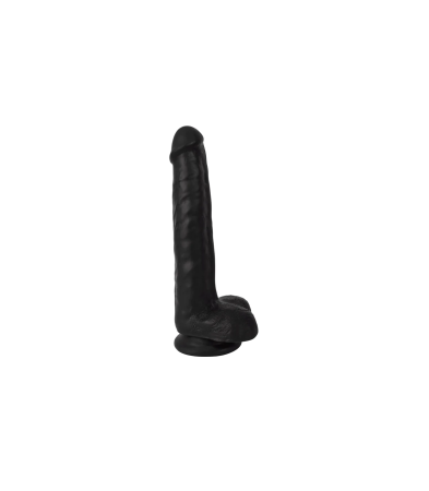 Produse<Lenjerie intima - THIN DILDO WITH THINZ TESTICLES BLACK 20'30 CM