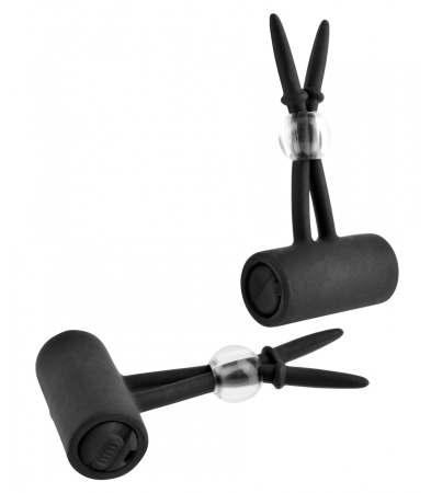 Produse<Sex toy - VIBRATING SILICONE NIPPLE LASSOS BLACK