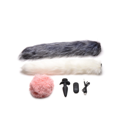 Produse <Body care - VIBRATOR PLUG W/ CONTROL AND 3 DIFFERENT TAILS