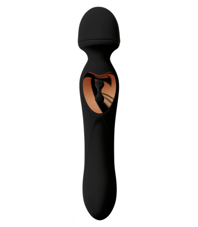 Produse<Sex toy - WAND VIBRATOR 2 IN 1 BLACK AGÔN