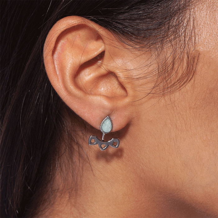 Cercei L’Atelier Emma&Chloé Samia, Auriu, Turcoaz [1]