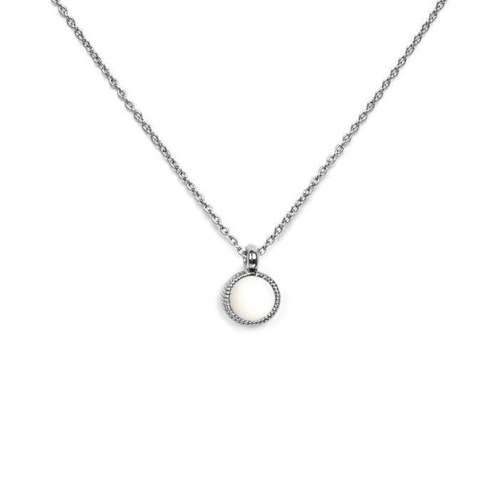 Colier L’Atelier Emma&Chloé Aline, Argintiu, Malachit [1]