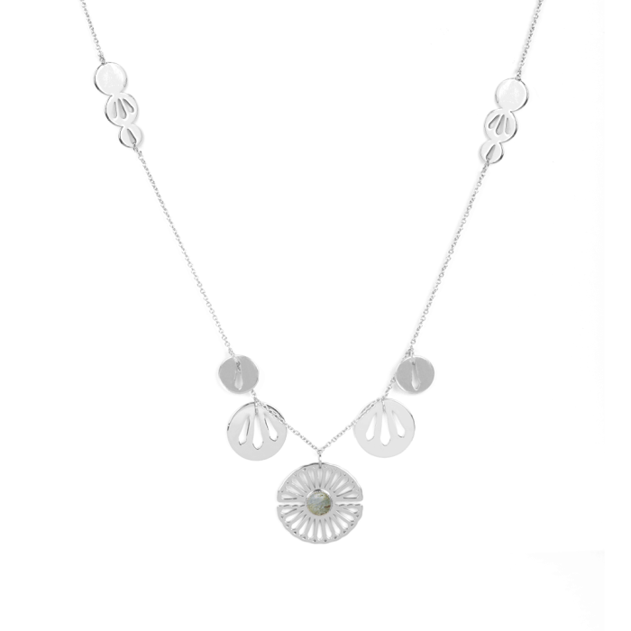 Colier L’Atelier Emma&Chloé Maddie, Argintiu, Onix Negru [1]