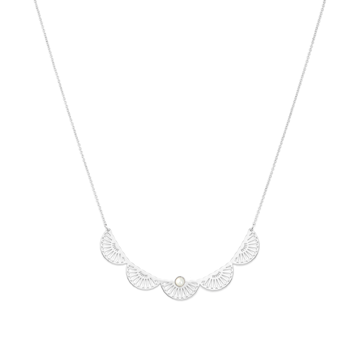 Colier L’Atelier Emma&Chloé Maya, Argintiu, Cornalină [1]