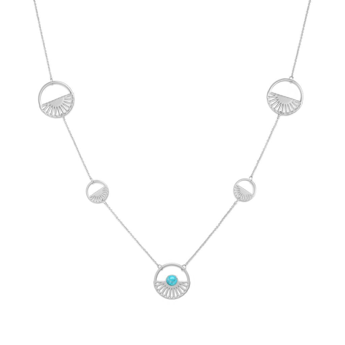 Colier L’Atelier Emma&Chloé Melodie, Argintiu, Amazonit [1]