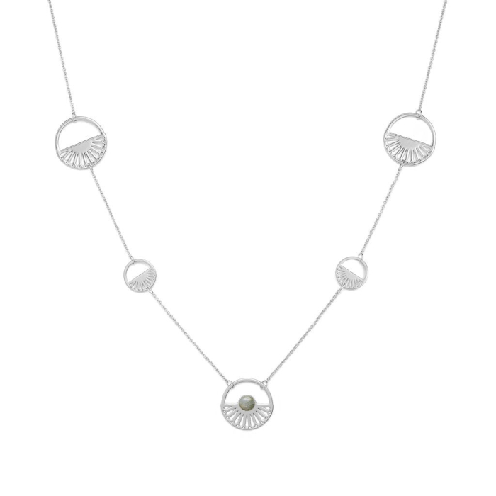 Colier L’Atelier Emma&Chloé Melodie, Argintiu, Cornalină [1]