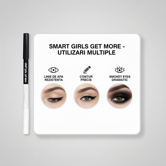 Creion de ochi dual Smart Girls Get More, Rezistent la Apa, Textura Moale, Acoperire Intensa - Creion Dermatograf [5]