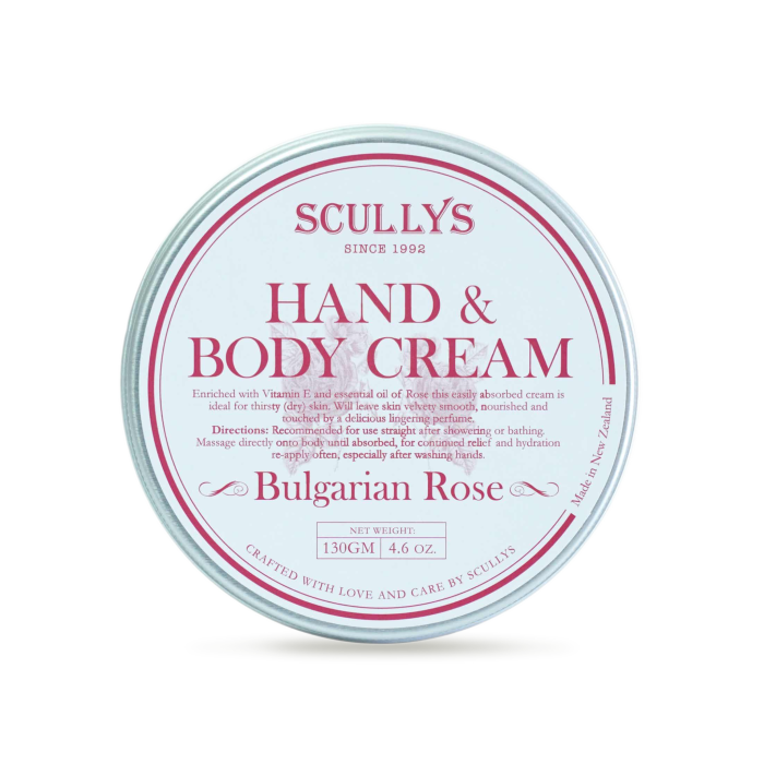 Cremă De Mâini Și Corp Scullys, Trandafir, 130 g [1]