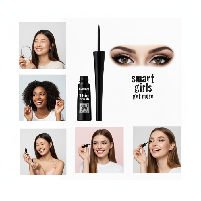 Eyeliner lichid Smart Girls Get More, Thin Brush, 4, 5 ml, Black [3]