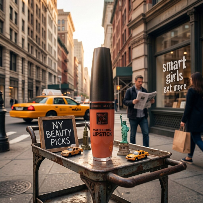 Ruj Lichid de Buze cu Pigment Intens Smart Girls Get More, Colecția Long Lasting Love, Rezistent la Apă, nuanța Matte Royale [3]