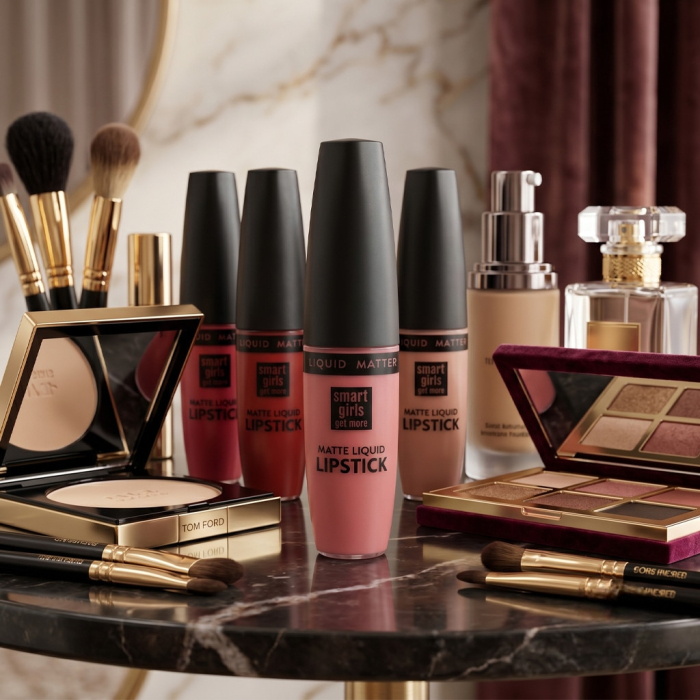 Ruj Lichid de Buze cu Pigment Intens Smart Girls Get More, Colecția Long Lasting Love, Rezistent la Apă, nuanța Matte Royale [6]