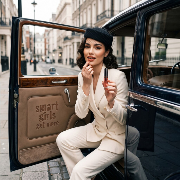Ruj Lichid de Buze cu Pigment Intens Smart Girls Get More, Colecția Long Lasting Love, Rezistent la Apă, nuanța Matte Royale [4]