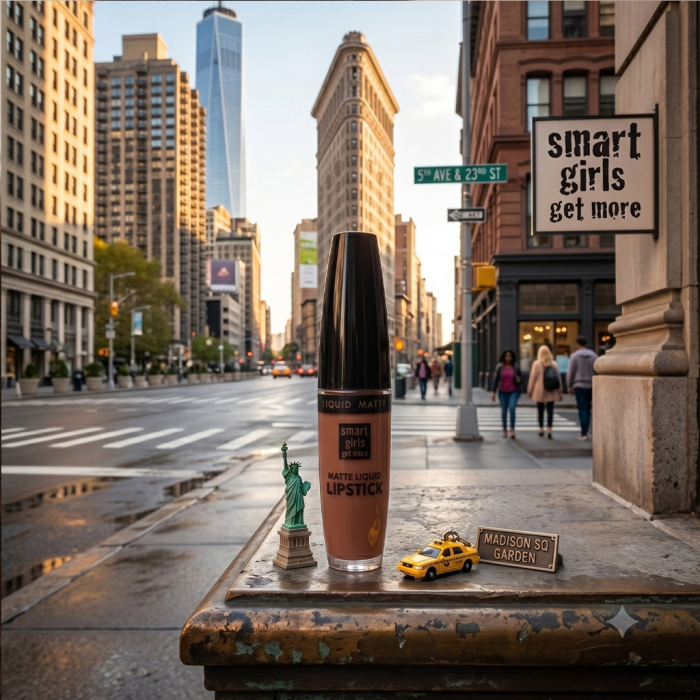Ruj Lichid de Buze cu Pigment Intens Smart Girls Get More, Colecția Long Lasting Love, Rezistent la Apă, nuanța Matte Rush [4]