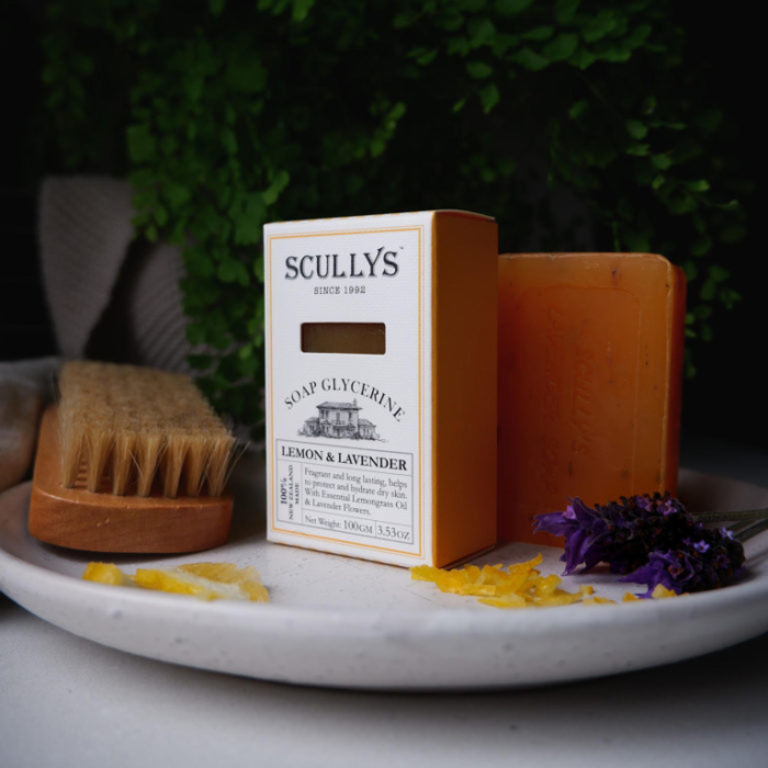 Săpun Glicerină Scullys, Lămâie & Lavandă, Cutie, 100 g [3]