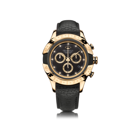 Ceasuri Bărbați - Ceas Bărbați Graziella, 43mm, Argintiu & Albastru Regal, Brățară Oțel Inoxidabil