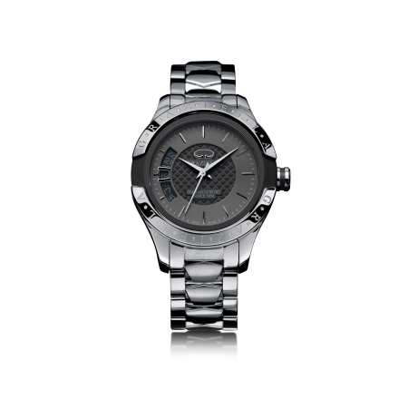 Ceasuri Bărbați - Ceas Bărbați Graziella Chronograph, 43mm, Sidef cu Diamante, Brățară Oțel Inoxidabil