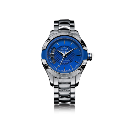 Ceasuri Bărbați - Ceas Bărbați Graziella Chronograph, 43mm, Sidef cu Diamante, Brățară Oțel Inoxidabil